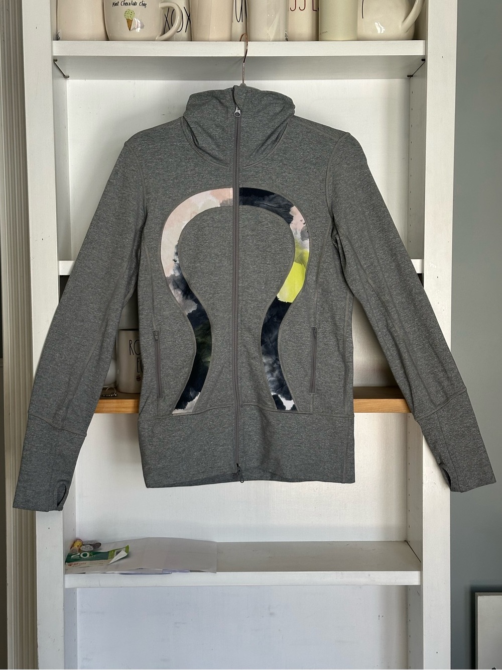 Lululemon In Stride Jacket Heathered Fossil Full Zip Size 6